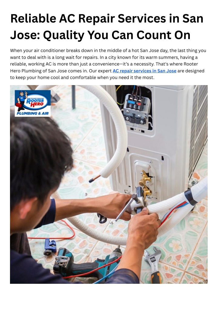 reliable ac repair services in san jose quality