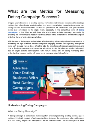 What are the Metrics for Measuring Dating Campaign Success?