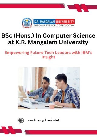bsc hons in computer science at k r mangalam