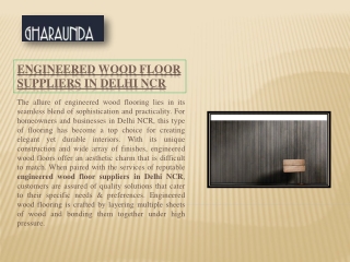 Engineered Wood Floor Suppliers in Delhi NCR