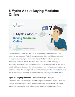 5 Myths About Buying Medicine Online