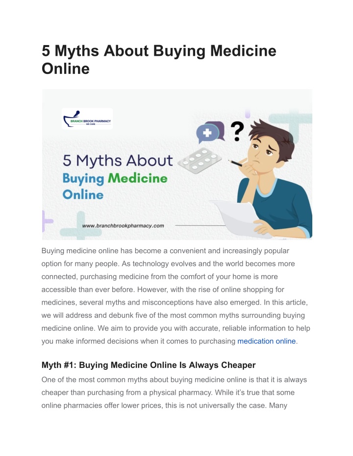 5 myths about buying medicine online