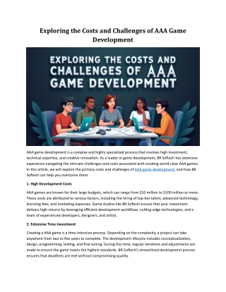 Exploring the Costs and Challenges of AAA Game Development