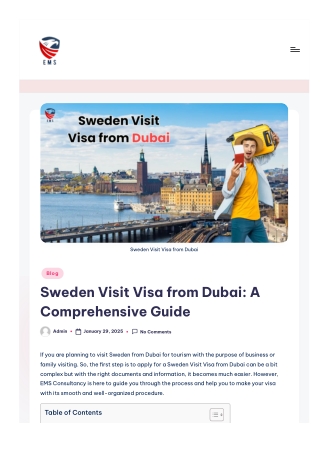 Sweden Visit Visa From Dubai | Ems Visa Consultant