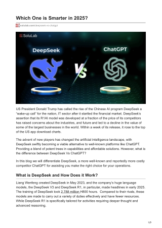 DeepSeek vs ChatGPT How Do They Compare