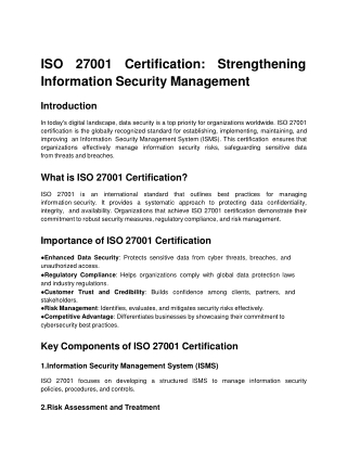 ISO 27001 Certification