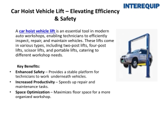 Automotive Workshop Essentials: Enhancing Efficiency with Advanced Equipment