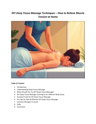 DIY Deep Tissue Massage Techniques , How to Relieve Muscle Tension at Home