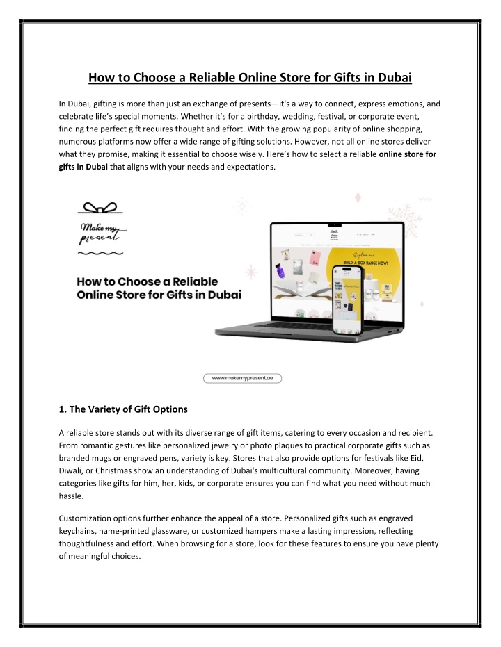 how to choose a reliable online store for gifts