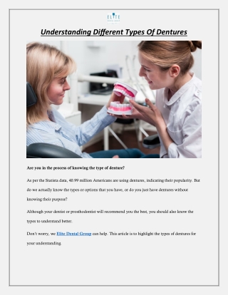 Are You in The Process of Knowing The Type of Denture?