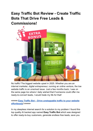 Easy Traffic Bot Exposed Review– Does It Really Generate Free Leads & Profits?