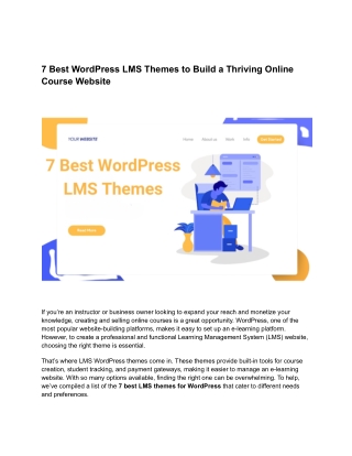 7 Best WordPress LMS Themes to Build a Thriving Online Course Website