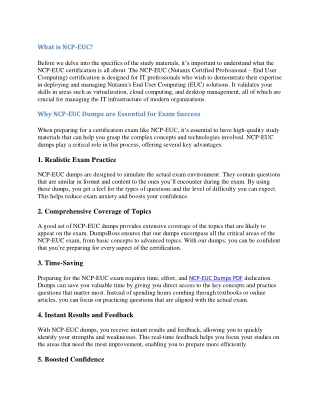 Reach Your NCP-EUC Certification Goals with DumpsBoss Dumps PDF
