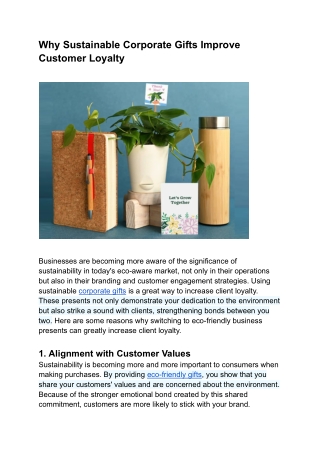 Why Sustainable Corporate Gifts Improve Customer Loyalty