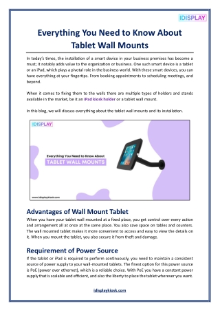 Everything You Need to Know About Tablet Wall Mounts