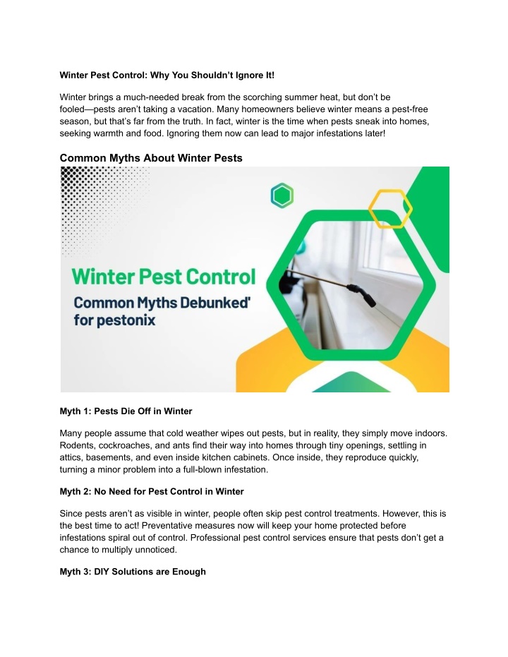 winter pest control why you shouldn t ignore it