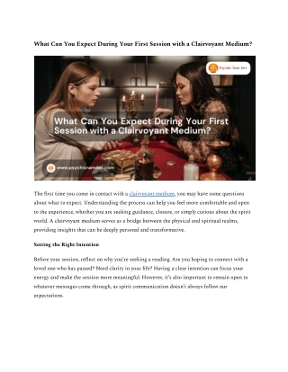 What Can You Expect During Your First Session with a Clairvoyant Medium