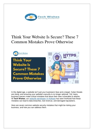 Think Your Website Is Secure? These 7 Common Mistakes Prove Otherwise