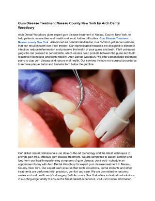 Gum Disease Treatment Nassau County New York by Arch Dental Woodbury