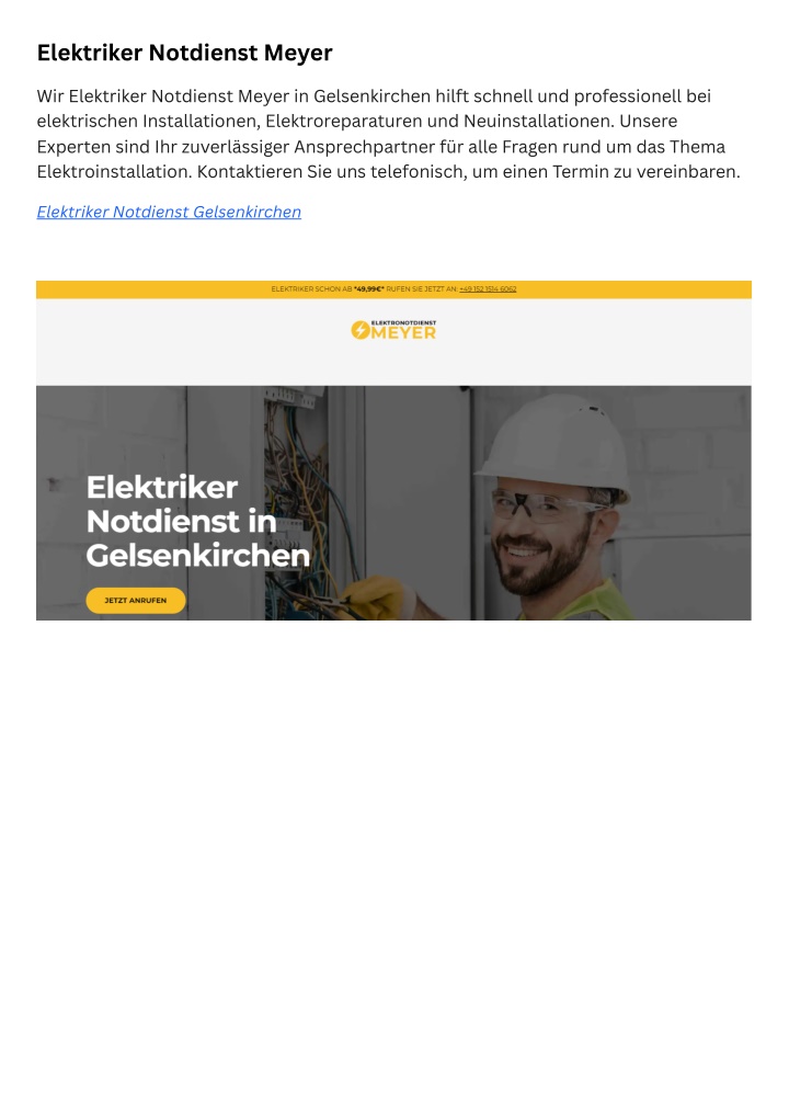 elektriker notdienst meyer