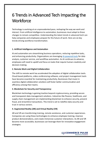 6 Trends in Advanced Tech Impacting the Workforce