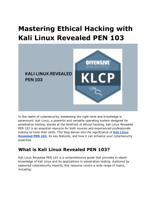 mastering ethical hacking with kali linux