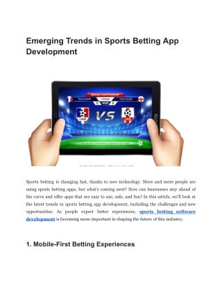 Emerging Trends in Sports Betting App Development