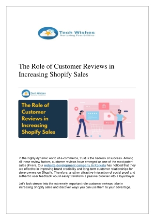 The Role of Customer Reviews in Increasing Shopify Sales