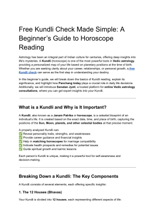 free kundli check made simple a beginner s guide