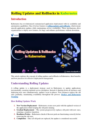 rolling updates and rollbacks in kubernetes