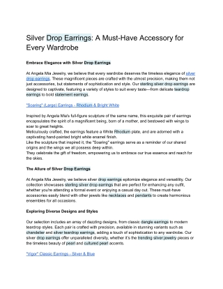 Silver Drop Earrings