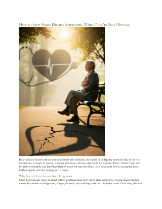 how to spot heart disease symptoms when they