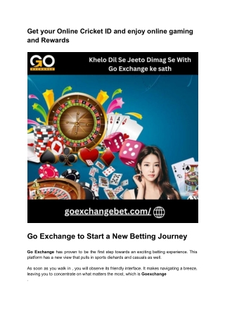 Get your Online Cricket ID and enjoy online gaming and Rewards