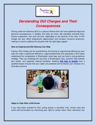 Derstanding DUI Charges and Their Consequences