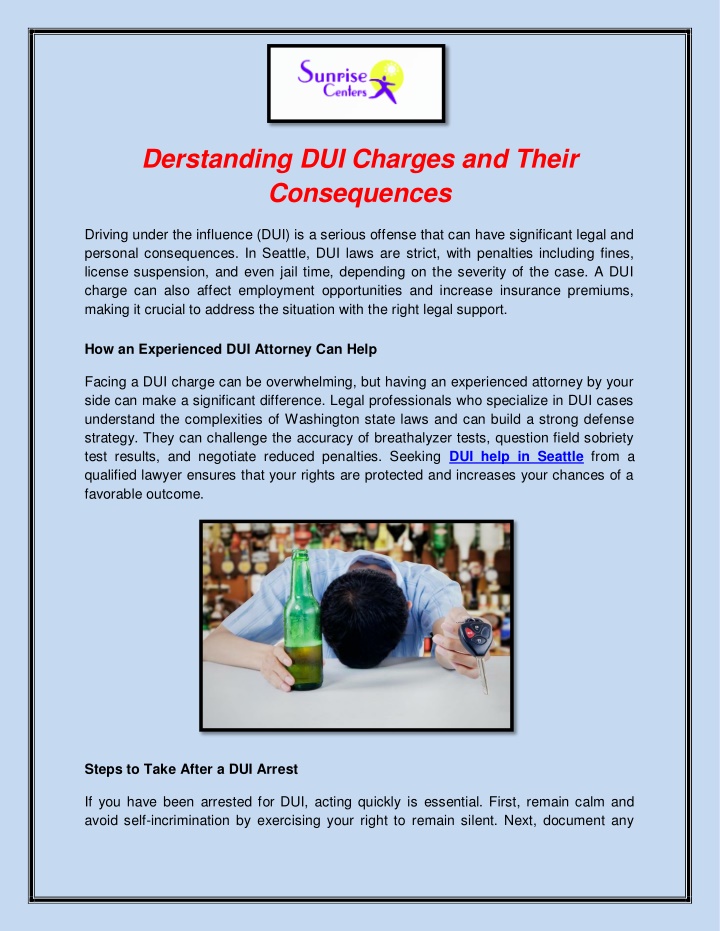 derstanding dui charges and their consequences