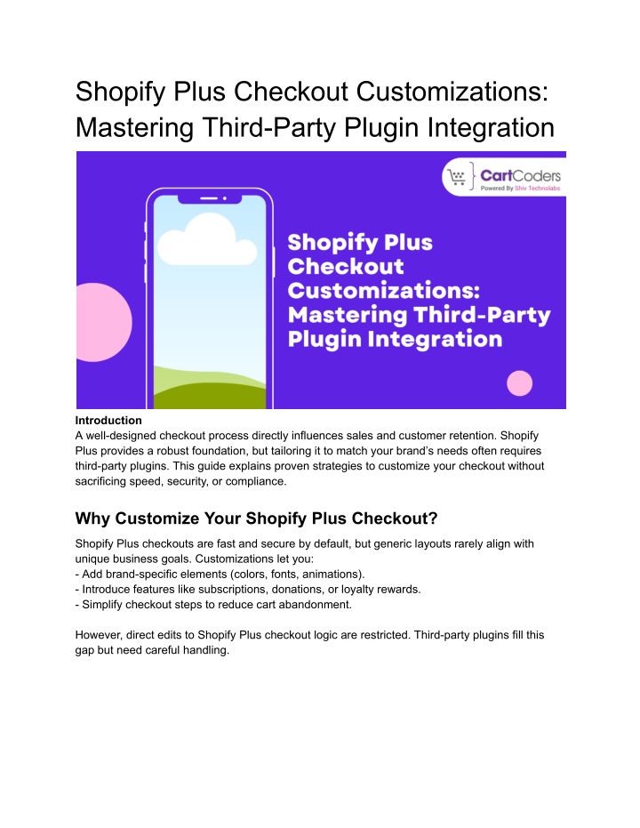 shopify plus checkout customizations mastering