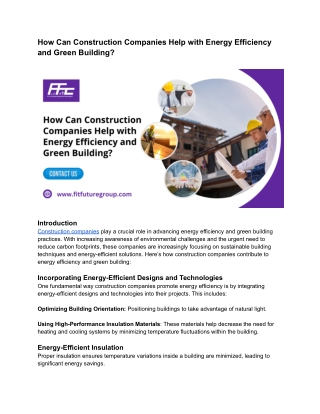 How Can Construction Companies Help with Energy Efficiency and Green Building_