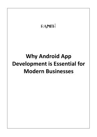 why android app development is essential