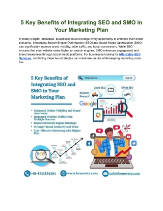 5 Key Benefits of Integrating SEO and SMO in Your Marketing Plan