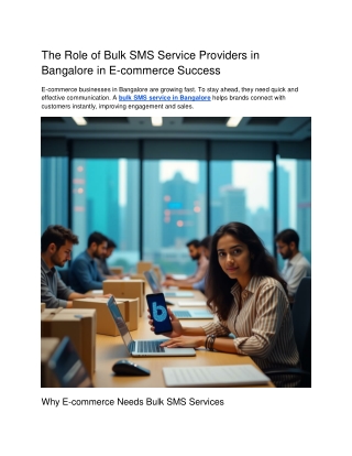 The Role of Bulk SMS Service Providers in Bangalore in E-commerce Success