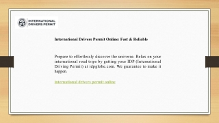International Drivers Permit Online Fast & Reliable
