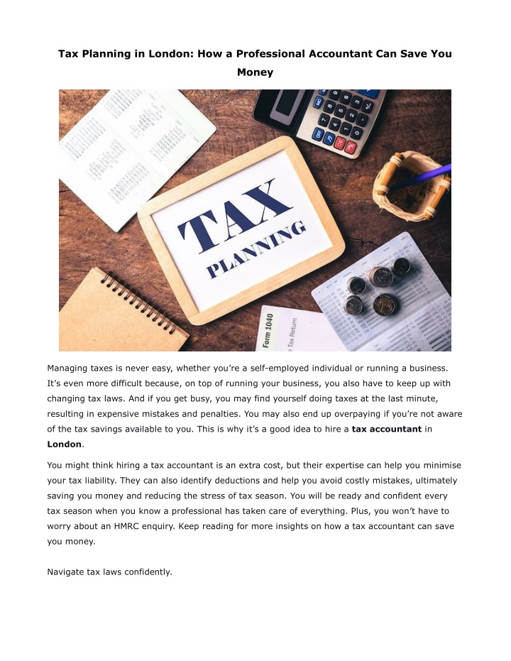 tax planning in london how a professional