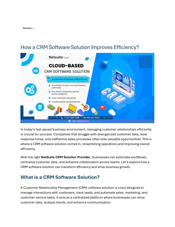 how a crm software solution improves efficiency