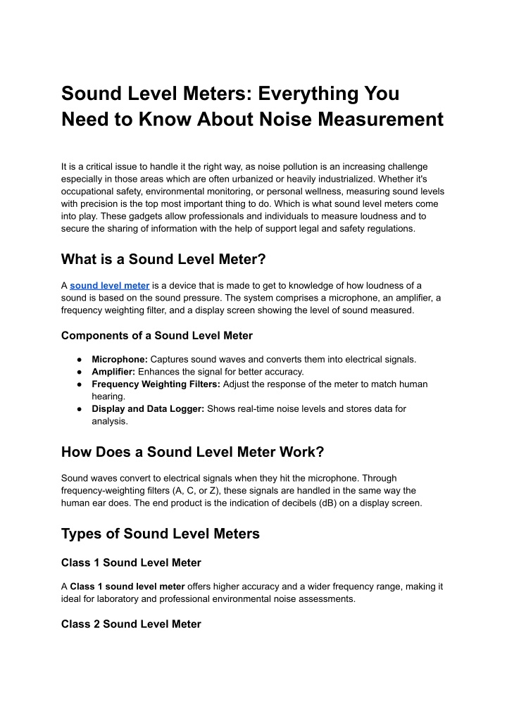 sound level meters everything you need to know