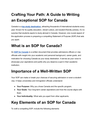 Crafting Your Path_ A Guide to Writing an Exceptional SOP for Canada