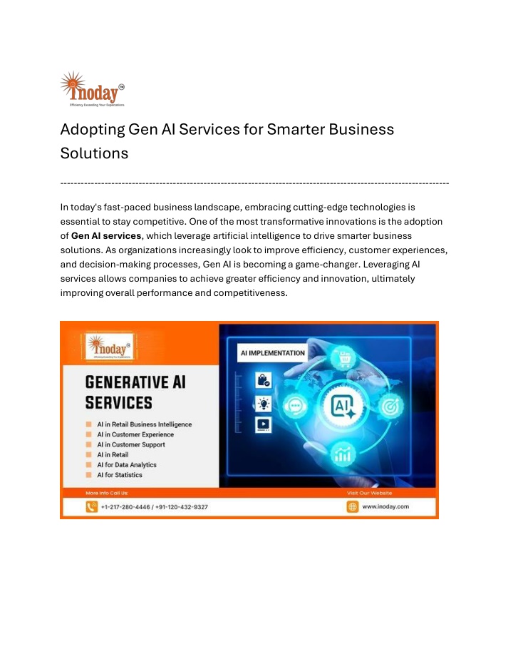 adopting gen ai services for smarter business