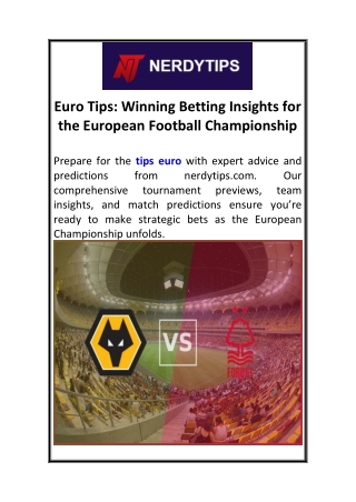 Euro Tips Winning Betting Insights for the European Football Championship