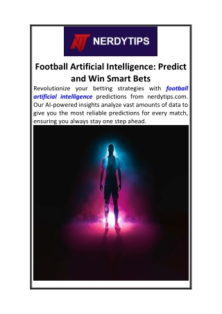 Football Artificial Intelligence Predict and Win Smart Bets