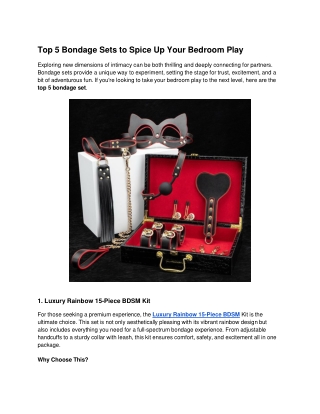 Top 5 Bondage Sets to Spice Up Your Bedroom Play.