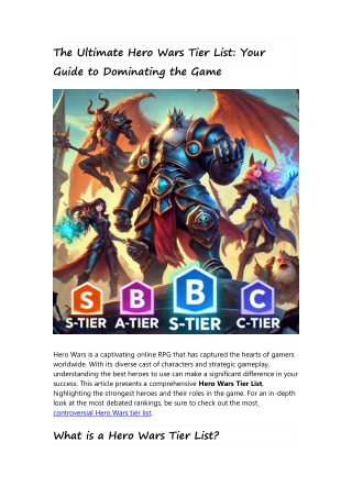 Hero Wars Tier List
